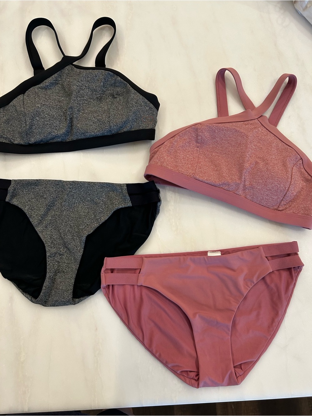 Calia Women's Two-Piece Active Bikini Set - Dusty Rose & Charcoal